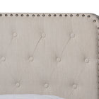 Baxton Studio Annalisa Modern Transitional Beige Fabric Upholstered Button Tufted King Size Panel Bed