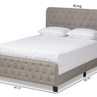Baxton Studio Annalisa Modern Transitional Grey Fabric Upholstered Button Tufted King Size Panel Bed