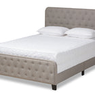 Baxton Studio Annalisa Modern Transitional Grey Fabric Upholstered Button Tufted King Size Panel Bed