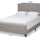 Baxton Studio Marion Modern Transitional Grey Fabric Upholstered Button Tufted King Size Panel Bed