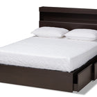 Baxton Studio Blaine Modern and Contemporary Dark Brown Finished Wood Queen Size 6-Drawer Platform Storage Bed