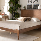 Baxton Studio Danielle Traditional and Transitional Rustic Ash Walnut Brown Finished Wood Queen Size Platform Storage Bed with Built-In Shelves