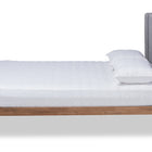 Baxton Studio Edmond Modern and Contemporary Grey Fabric Upholstered and Ash Walnut Brown Finished Wood Full Size Platform Bed