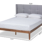 Baxton Studio Edmond Modern and Contemporary Grey Fabric Upholstered and Ash Walnut Brown Finished Wood Full Size Platform Bed