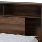 Baxton Studio Tristan Modern and Contemporary Walnut Brown Finished Wood 1-Drawer Queen Size Platform Storage Bed with Shelves