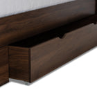Baxton Studio Tristan Modern and Contemporary Walnut Brown Finished Wood 1-Drawer Queen Size Platform Storage Bed with Shelves