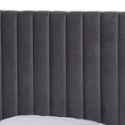 Baxton Studio Serrano Contemporary Glam and Luxe Grey Velvet Fabric Upholstered and Gold Metal Queen Size Platform Bed