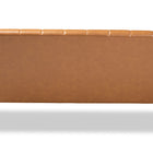 Baxton Studio Nikko Mid-century Modern Tan Faux Leather Upholstered and Walnut Brown finished Wood Sofa