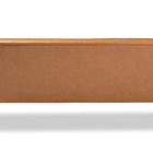 Baxton Studio Sorrento Mid-Century Modern Tan Faux Leather Upholstered and Walnut Brown Finished Wood Sofa