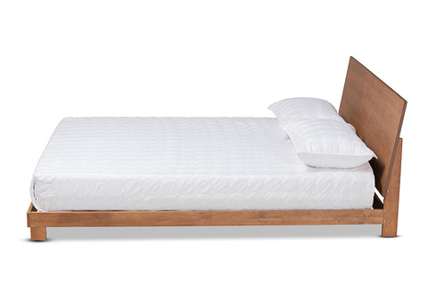 Baxton Studio Haines Modern and Contemporary Walnut Brown Finished Wood King Size Platform Bed