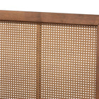 Baxton Studio Redmond Mid-Century Modern Walnut Brown Finished Wood and Synthetic Rattan Full Size Platform Bed