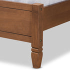 Baxton Studio Redmond Mid-Century Modern Walnut Brown Finished Wood and Synthetic Rattan Full Size Platform Bed