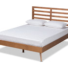 Baxton Studio Shiro Mid-Century Modern Ash Walnut Finished Wood Queen Size Platform Bed