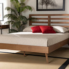 Baxton Studio Shiro Mid-Century Modern Ash Walnut Finished Wood Queen Size Platform Bed