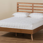 Baxton Studio Shiro Mid-Century Modern Ash Walnut Finished Wood Queen Size Platform Bed