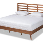 Baxton Studio Shiro Mid-Century Modern Ash Walnut Finished Wood King Size Platform Bed