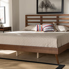 Baxton Studio Shiro Mid-Century Modern Ash Walnut Finished Wood King Size Platform Bed