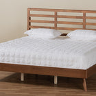 Baxton Studio Shiro Mid-Century Modern Ash Walnut Finished Wood King Size Platform Bed