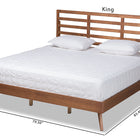 Baxton Studio Shiro Mid-Century Modern Ash Walnut Finished Wood King Size Platform Bed