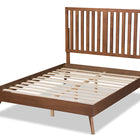Baxton Studio Saki Mid-Century Modern Walnut Brown Finished Wood Queen Size Platform Bed