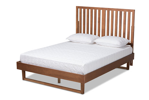 Baxton Studio Marin Modern and Contemporary Walnut Brown Finished Wood King Size Platform Bed