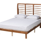 Baxton Studio Petra Mid-Century Modern Ash Walnut Finished Wood Queen Size Platform Bed