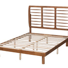 Baxton Studio Petra Mid-Century Modern Ash Walnut Finished Wood Queen Size Platform Bed