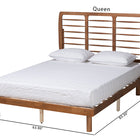 Baxton Studio Petra Mid-Century Modern Ash Walnut Finished Wood Queen Size Platform Bed