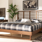 Baxton Studio Lucie Modern and Contemporary Walnut Brown Finished Wood King Size Platform Bed