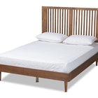 Baxton Studio Kioshi Mid-Century Modern Transitional Ash Walnut Finished Wood Queen Size Platform Bed