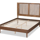 Baxton Studio Kioshi Mid-Century Modern Transitional Ash Walnut Finished Wood Queen Size Platform Bed
