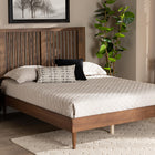 Baxton Studio Kioshi Mid-Century Modern Transitional Ash Walnut Finished Wood Full Size Platform Bed