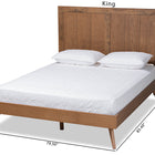Baxton Studio Amira Mid-Century Modern Transitional Ash Walnut Finished Wood King Size Platform Bed