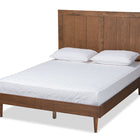 Baxton Studio Nicola Mid-Century Modern Transitional Ash Walnut Finished Wood Queen Size Platform Bed