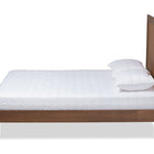 Baxton Studio Nicola Mid-Century Modern Transitional Ash Walnut Finished Wood Queen Size Platform Bed