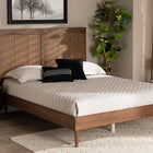 Baxton Studio Nicola Mid-Century Modern Transitional Ash Walnut Finished Wood Queen Size Platform Bed