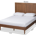 Baxton Studio Nicola Mid-Century Modern Transitional Ash Walnut Finished Wood Queen Size Platform Bed