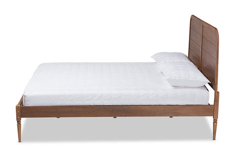 Baxton Studio Kassidy Classic and Traditional Walnut Brown Finished Wood Queen Size Platform Bed