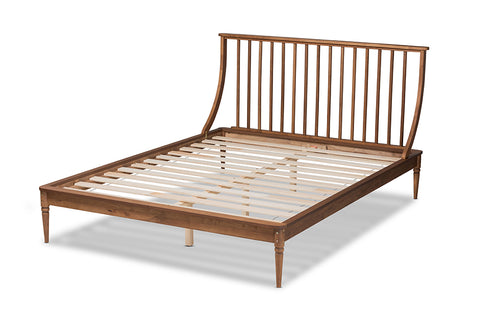 Baxton Studio Abel Classic and Traditional Transitional Walnut Brown Finished Wood King Size Platform Bed