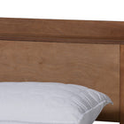 Baxton Studio Decker Mid-Century Modern Transitional Walnut Brown Finished Wood Full Size Platform Bed with Charging Station