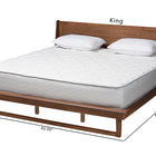 Baxton Studio Macayle Mid-Century Modern Ash Walnut Finished Wood King Size Platform Bed