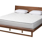 Baxton Studio Macayle Mid-Century Modern Ash Walnut Finished Wood Queen Size Platform Bed