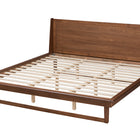 Baxton Studio Macayle Mid-Century Modern Ash Walnut Finished Wood King Size Platform Bed