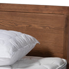 Baxton Studio Macayle Mid-Century Modern Ash Walnut Finished Wood King Size Platform Bed