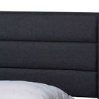 Baxton Studio Braylon Mid-Century Modern Transitional Charcoal Grey Fabric and Dark Brown Finished Wood Full Size 3-Drawer Storage Platform Bed