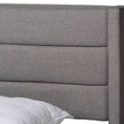 Baxton Studio Braylon Mid-Century Modern Transitional Light Grey Fabric and Dark Brown Finished Wood Queen Size 3-Drawer Storage Platform Bed