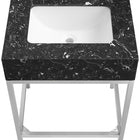 Meridian Furniture Marmo 24" Engineered Stone Top, Steel And Glass Base Vanity - Chrome
