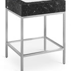 Meridian Furniture Marmo 24" Engineered Stone Top, Steel And Glass Base Vanity - Chrome