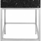 Meridian Furniture Marmo 30" Engineered Stone Top, Steel And Glass Base Vanity - Chrome