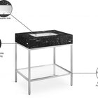 Meridian Furniture Marmo 30" Engineered Stone Top, Steel And Glass Base Vanity - Chrome